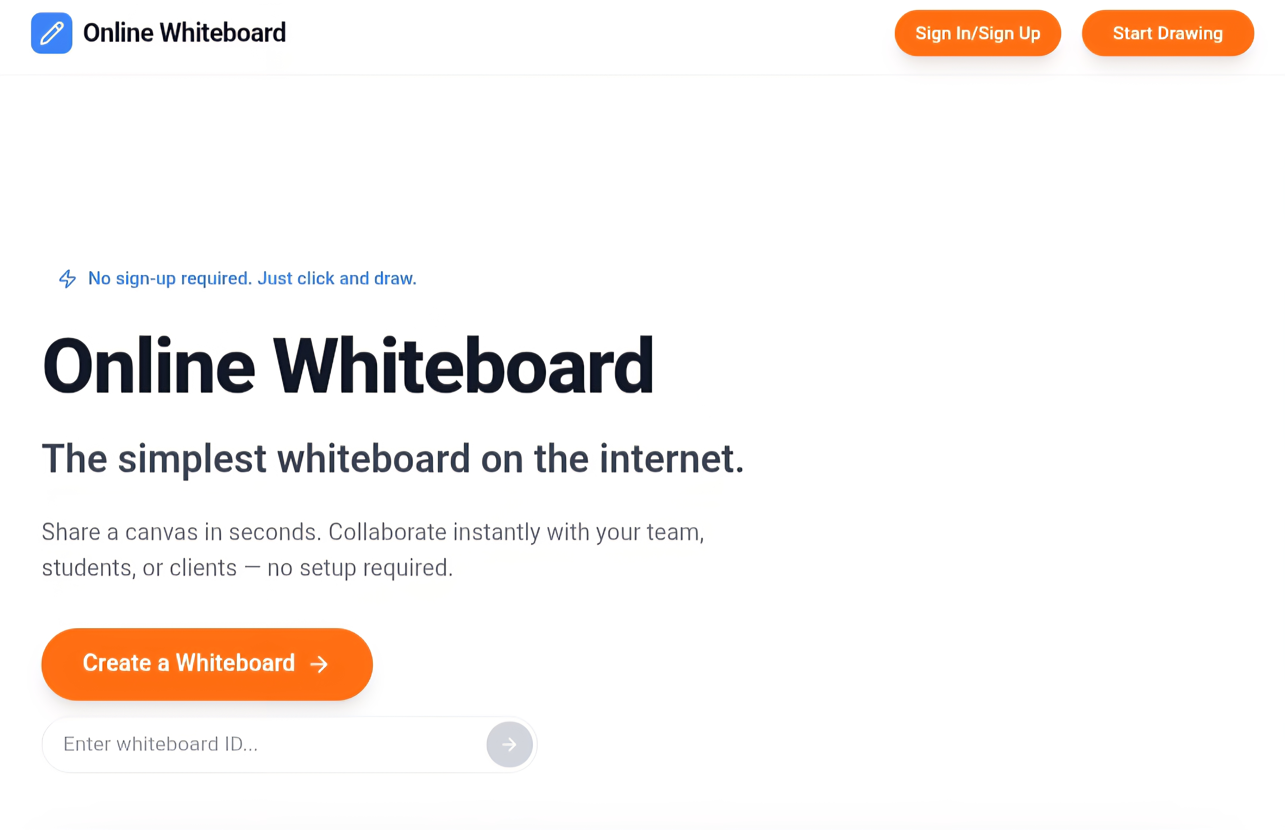 Screenshot of Online Whiteboard – An AI tool in the ,AI Workflow Management ,AI Productivity Tools ,AI Team Collaboration ,AI Notes Assistant  category, showcasing its interface and key features.
