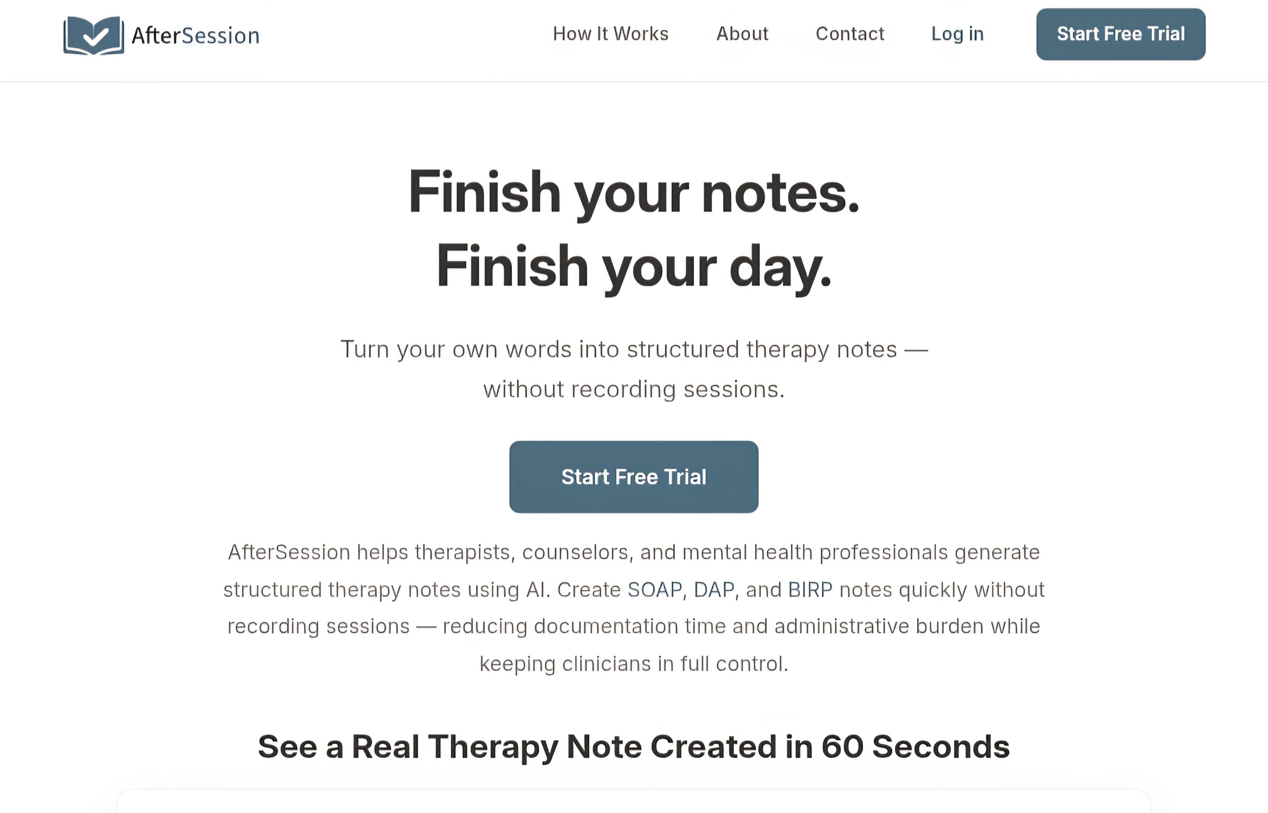 Screenshot of AfterSession – An AI tool in the ,AI Documents Assistant ,AI Productivity Tools ,AI Notes Assistant  category, showcasing its interface and key features.