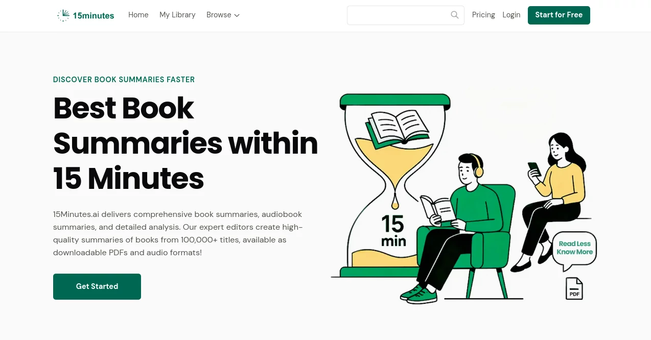 Screenshot of 15minutes AI – An AI tool in the ,AI Content Generator ,AI Summarizer ,AI Research Tool ,AI General Writing  category, showcasing its interface and key features.