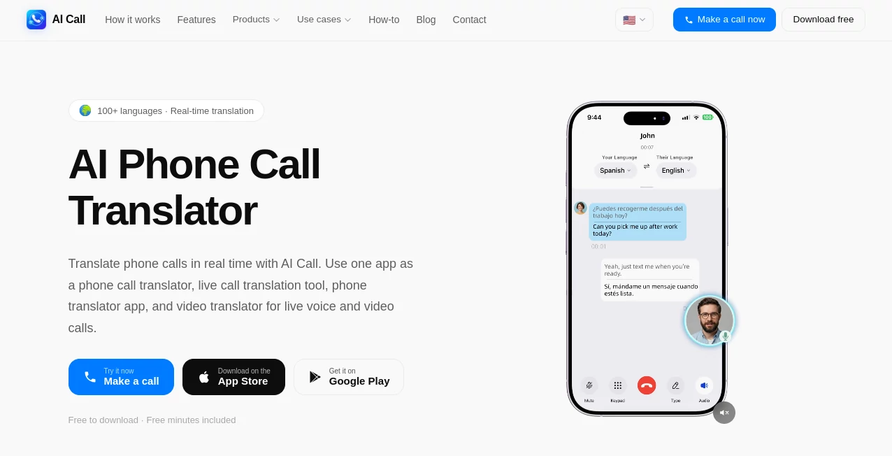 Screenshot of AI Call – An AI tool in the ,AI Customer Service Assistant ,AI Speech Recognition ,AI Speech to Text ,AI Voice Assistants  category, showcasing its interface and key features.