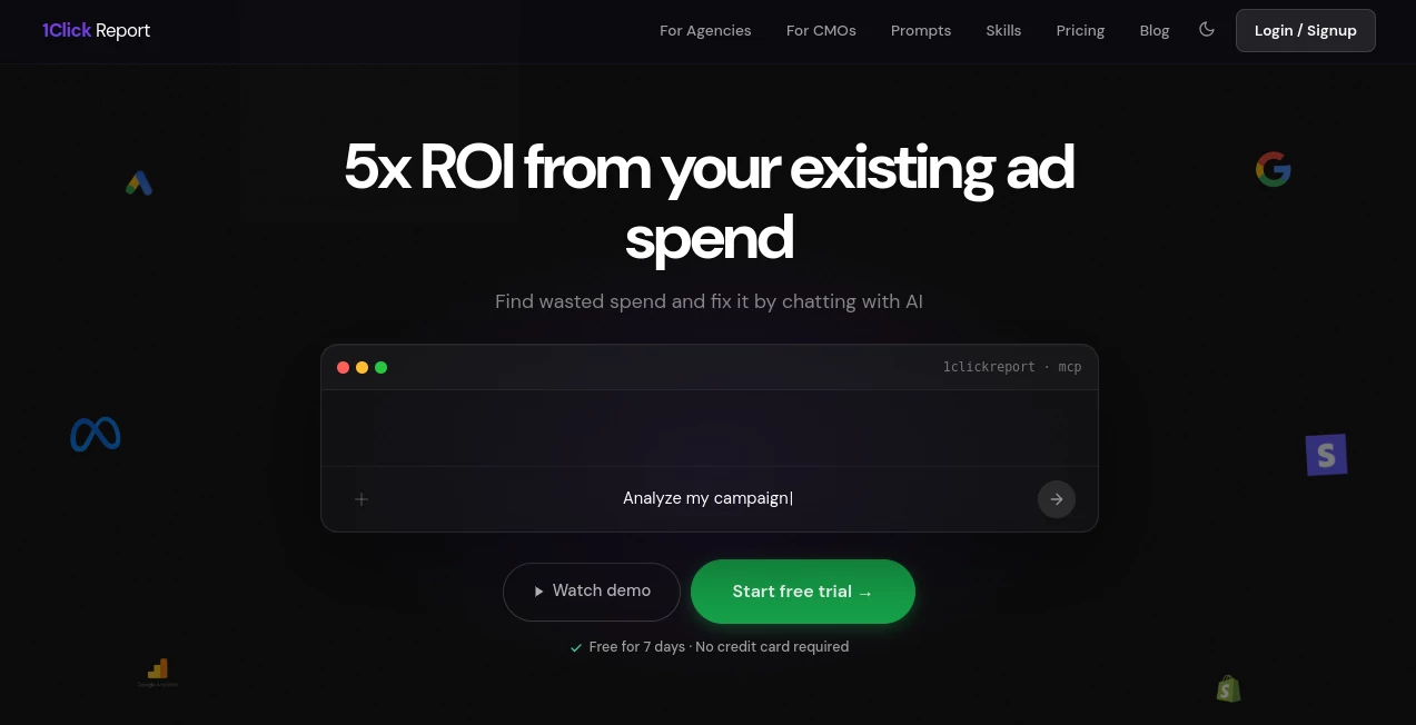 Screenshot of 1ClickReport – An AI tool in the ,AI Business Ideas Generator ,AI Analytics Assistant ,AI Marketing Plan Generator ,AI Productivity Tools  category, showcasing its interface and key features.