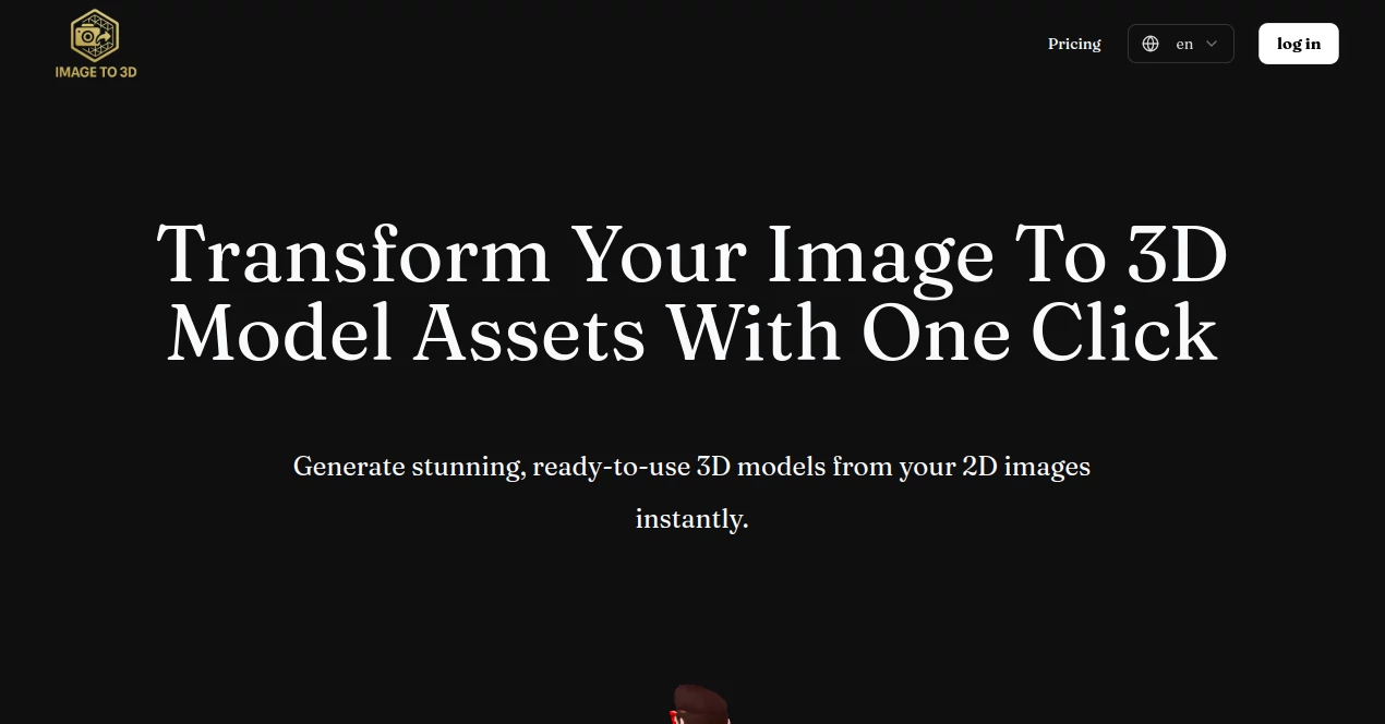 Screenshot of Image To 3D – An AI tool in the ,AI 3D Model Generator ,Photo & Image Editor ,AI Image to 3D Model ,AI Design Generator  category, showcasing its interface and key features.