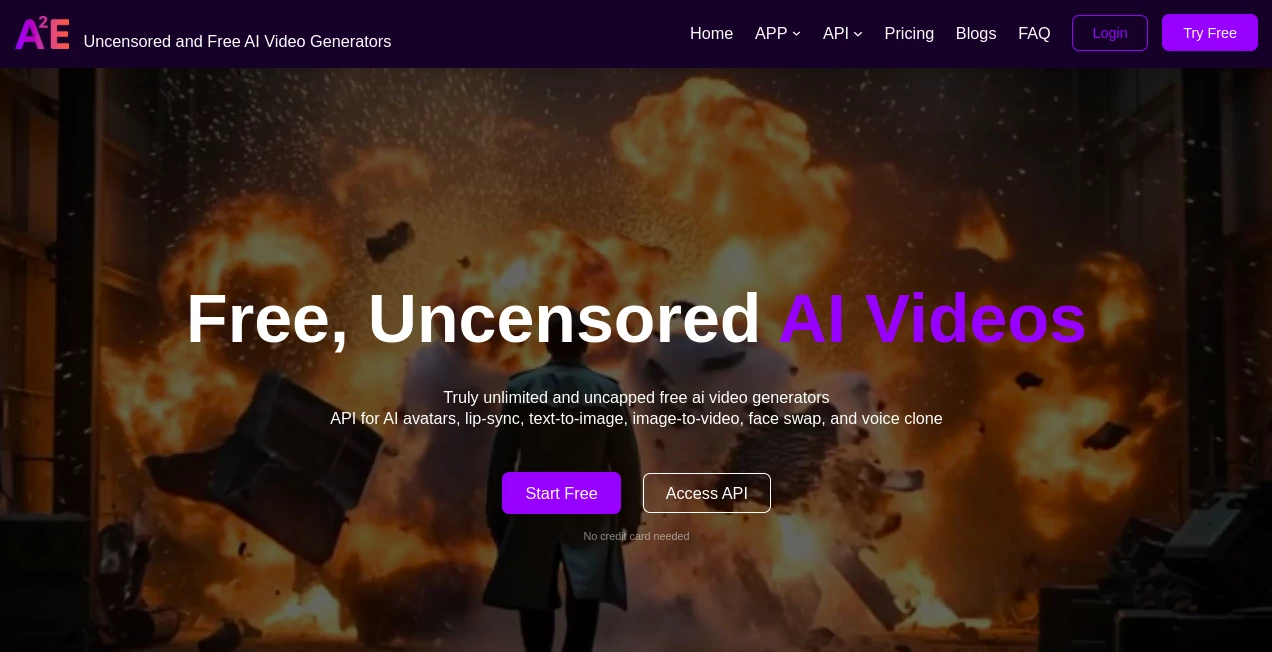 Screenshot of A2E AI – An AI tool in the ,AI Avatar Generator ,AI Video Generator ,AI Lip Sync Generator ,AI Voice Cloning  category, showcasing its interface and key features.