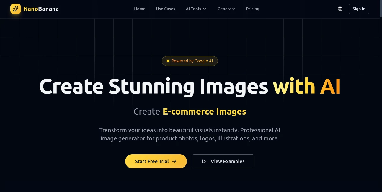 Screenshot of Nano Banana AI – An AI tool in the ,AI Photo & Image Generator ,AI Art Generator ,AI Design Generator ,AI Text to Image  category, showcasing its interface and key features.