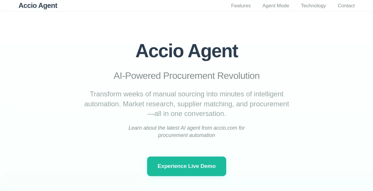 Screenshot of Accio Agent – An AI tool in the ,AI E-commerce Assistant ,AI Research Tool ,AI Business Ideas Generator ,AI Consulting Assistant  category, showcasing its interface and key features.