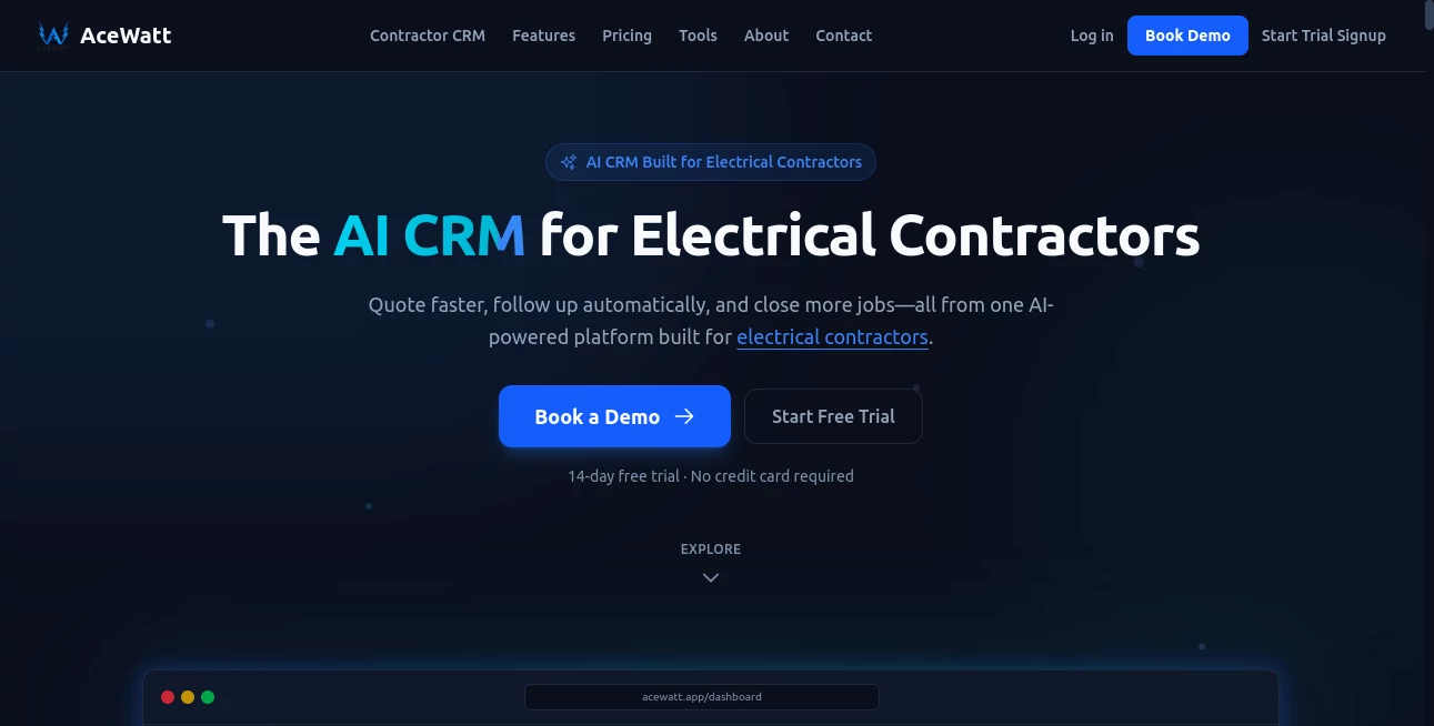 Screenshot of AceWatt CRM – An AI tool in the ,AI Research Tool ,AI Business Ideas Generator ,AI E-commerce Assistant ,Other  category, showcasing its interface and key features.