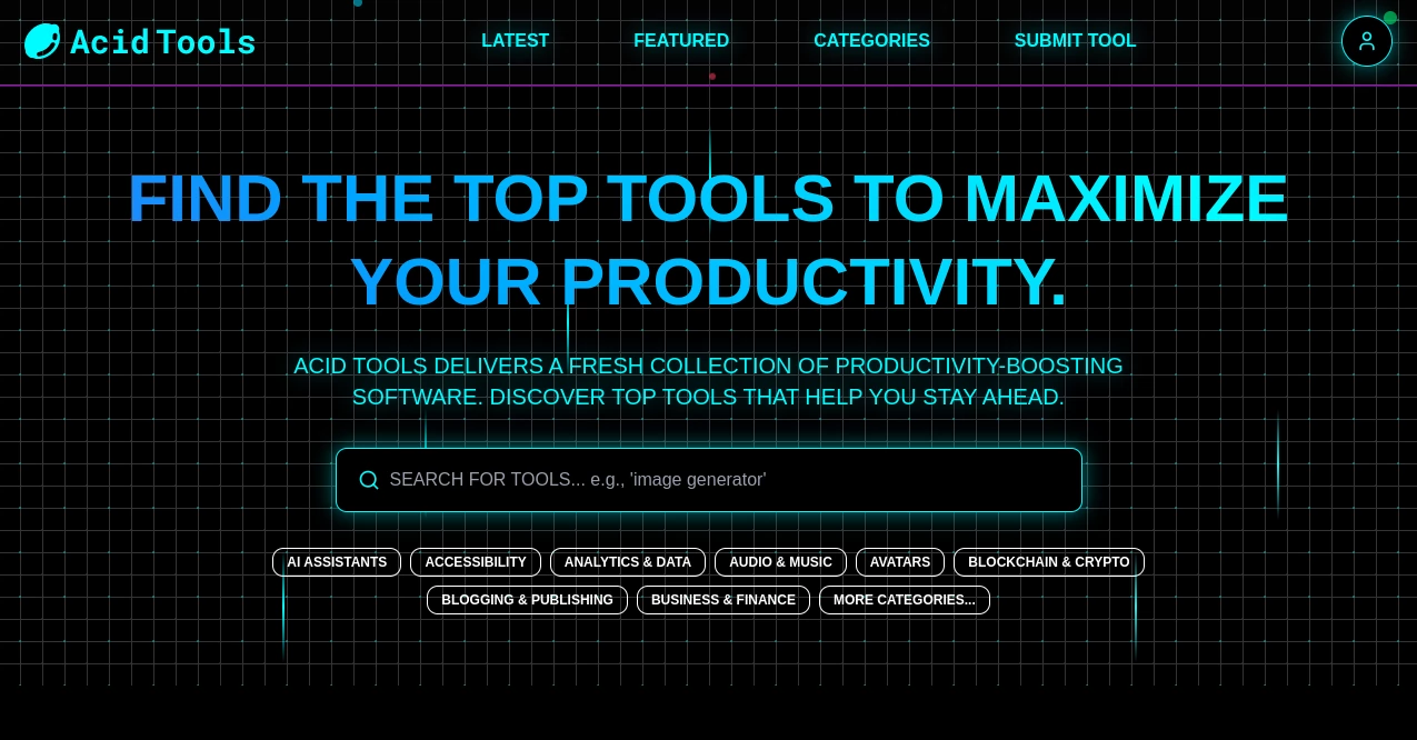 Screenshot of Acid Tools – An AI tool in the ,AI Tools Directory  category, showcasing its interface and key features.