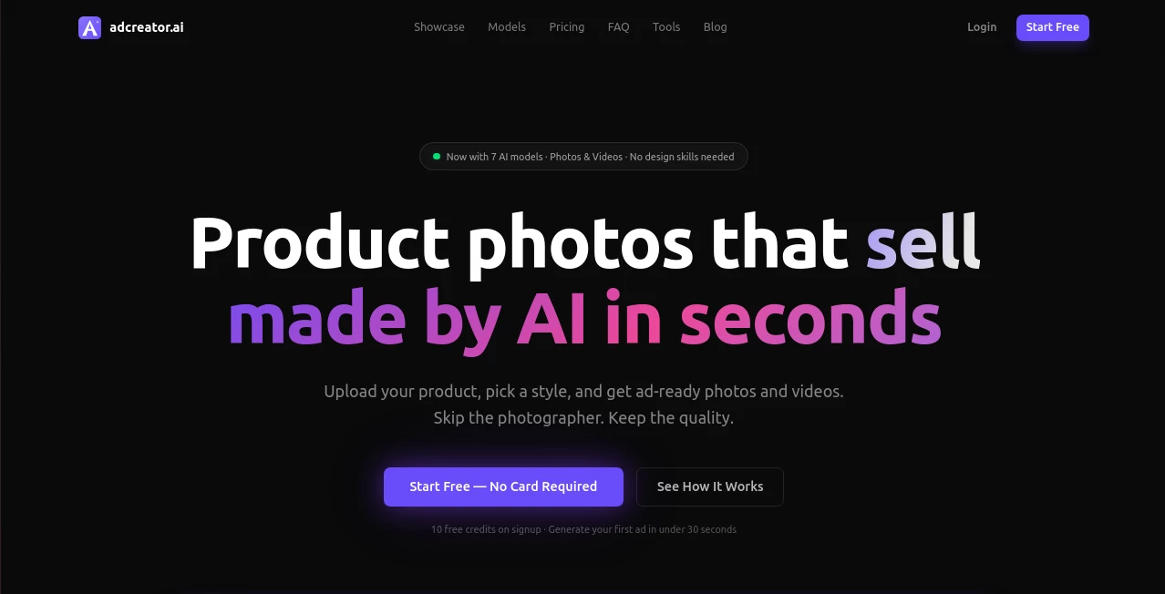Screenshot of adcreator.ai – An AI tool in the ,AI Ad Creative Assistant ,AI Ad Generator ,AI Marketing Plan Generator ,AI Digital Marketing Generator  category, showcasing its interface and key features.