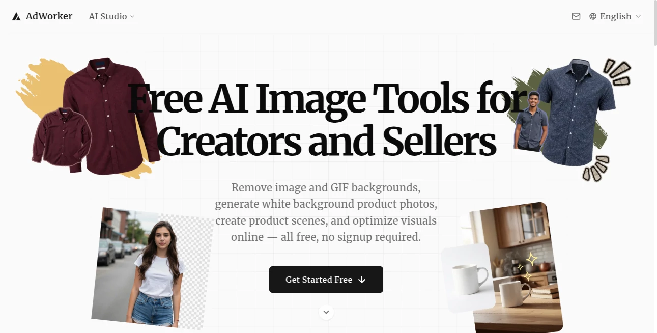 Screenshot of AdWorker – An AI tool in the ,AI Advertising Assistant ,AI Analytics Assistant ,AI Ad Generator ,Marketing  category, showcasing its interface and key features.