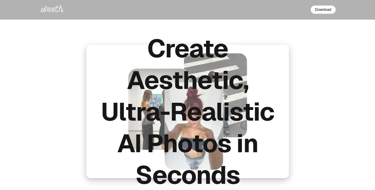 Screenshot of aesth – An AI tool in the ,AI Photo & Image Generator ,Photo & Image Editor ,AI Design Generator ,AI Text to Image  category, showcasing its interface and key features.