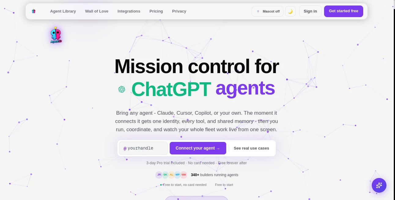 Screenshot of AgentID – An AI tool in the ,AI Developer Tools ,AI Productivity Tools ,AI Team Collaboration ,AI Workflow Management  category, showcasing its interface and key features.
