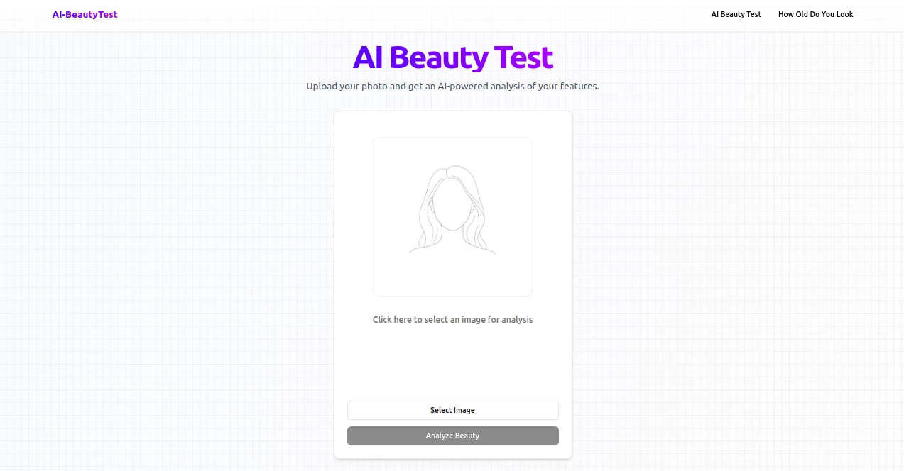 Screenshot of AI Beauty Test – An AI tool in the ,AI Photography ,AI Life Assistant ,Image  category, showcasing its interface and key features.
