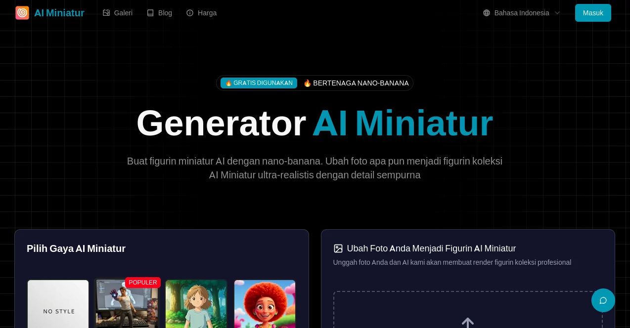 Screenshot of AI Miniatur – An AI tool in the ,AI Photo & Image Generator ,AI Art Generator ,AI Design Generator ,AI Image to Image  category, showcasing its interface and key features.