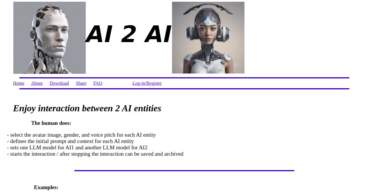 Screenshot of AI2AI project – An AI tool in the ,AI Speech Synthesis ,Large Language Models (LLMs) ,AI Chatbot ,AI Voice Assistants  category, showcasing its interface and key features.