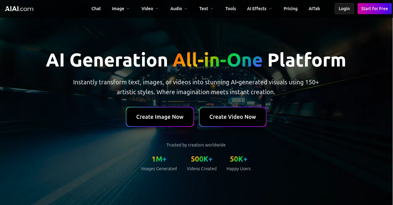 Screenshot of AIAI.com – An AI tool in the ,AI Photo & Image Generator ,AI Art Generator ,AI Design Generator ,AI Text to Image  category, showcasing its interface and key features.