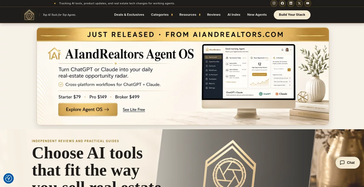 Screenshot of AI and Realtors – An AI tool in the ,AI Tools Directory  category, showcasing its interface and key features.