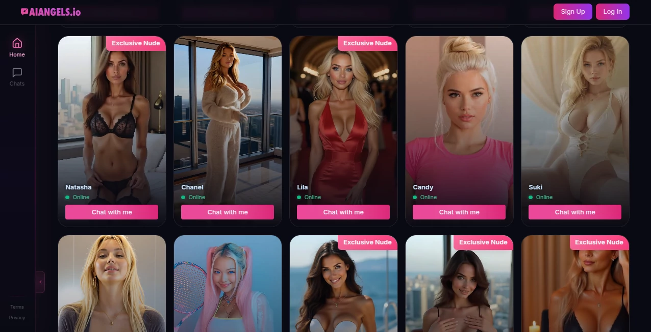 Screenshot of Ai Angels – An AI tool in the ,AI Character ,AI Chatbot ,AI Girlfriend  category, showcasing its interface and key features.