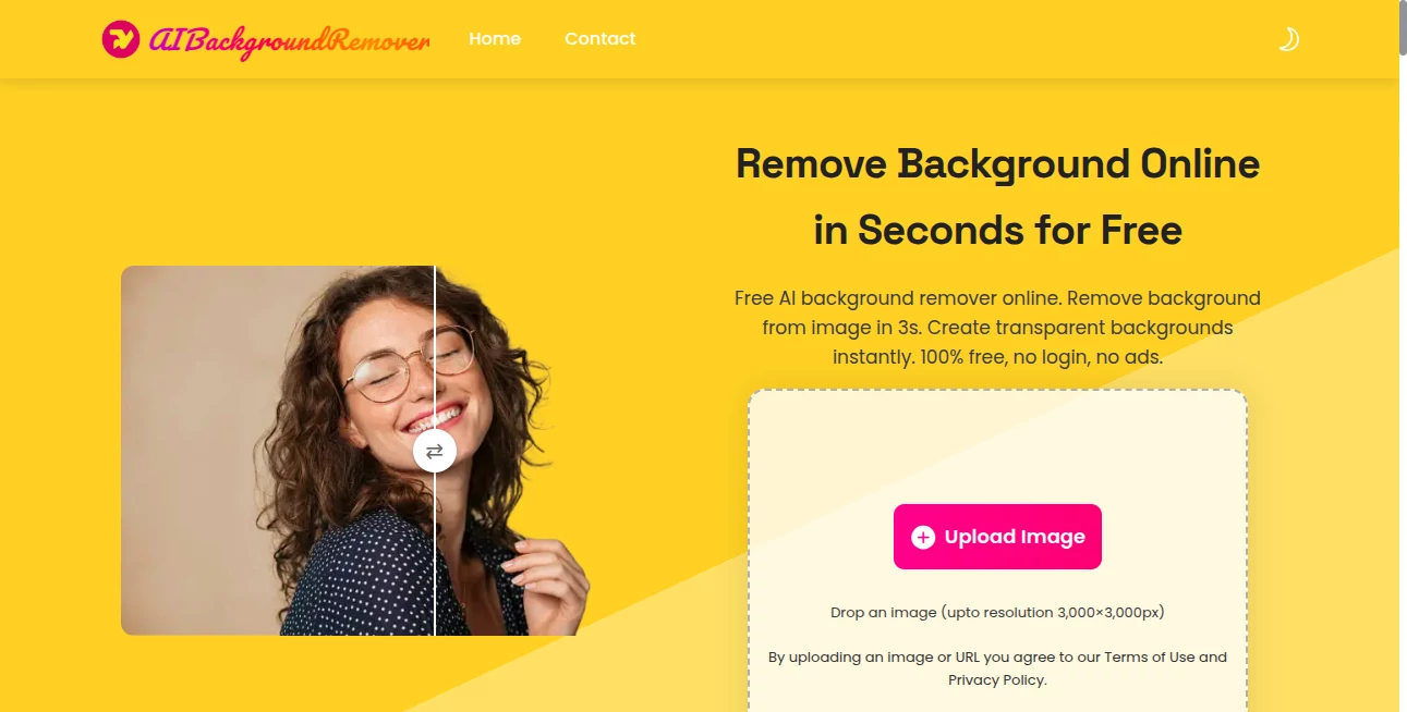 Screenshot of AIBackgroundRemover – An AI tool in the ,AI Background Remover  category, showcasing its interface and key features.