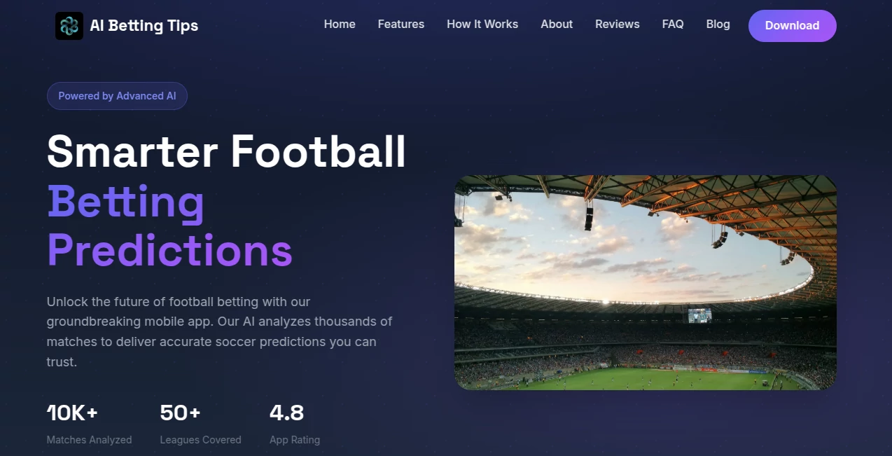 Screenshot of AI Betting Tips – An AI tool in the ,AI Sports  category, showcasing its interface and key features.