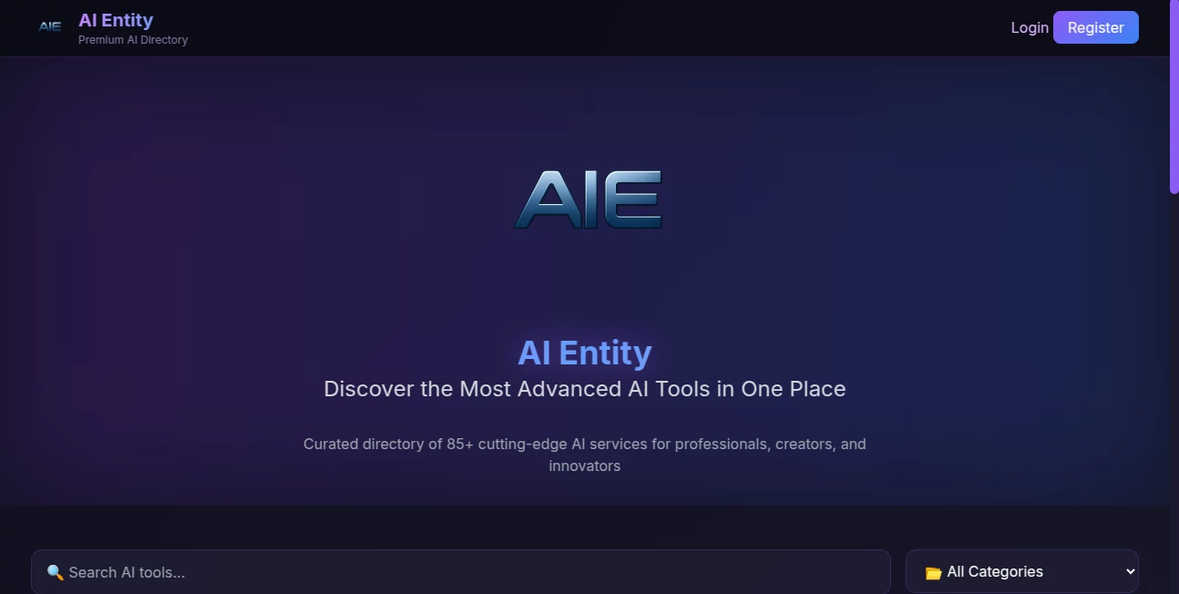 Screenshot of AI Entity – An AI tool in the ,AI Content Generator ,AI Research Tool ,AI SEO Assistant ,AI Productivity Tools  category, showcasing its interface and key features.