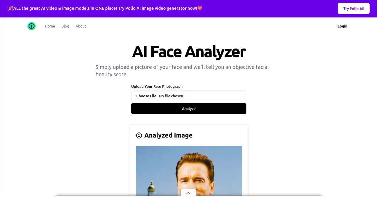 Screenshot of AI Face Analyzer – An AI tool in the ,AI Photo Enhancer ,Photo & Image Editor ,AI Selfie & Portrait ,AI Face Swap Generator  category, showcasing its interface and key features.