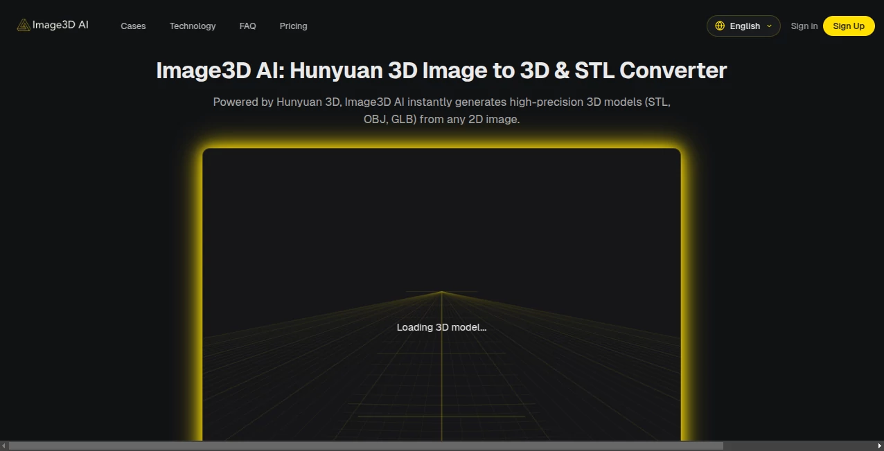 Screenshot of Image3D AI – An AI tool in the ,AI 3D Model Generator ,Photo & Image Editor ,AI Image to 3D Model ,AI Design Generator  category, showcasing its interface and key features.
