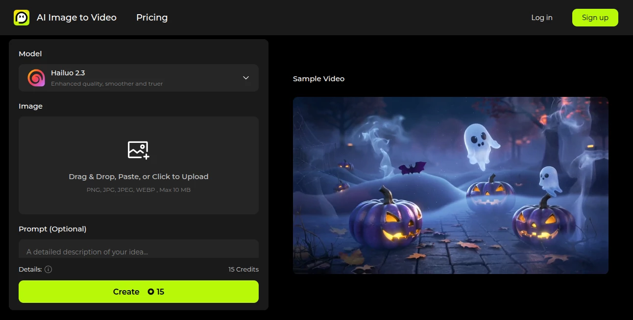 Screenshot of AI Image to Video – An AI tool in the ,AI Animated Video ,AI Image to Video ,AI Video Generator ,AI Text to Video  category, showcasing its interface and key features.