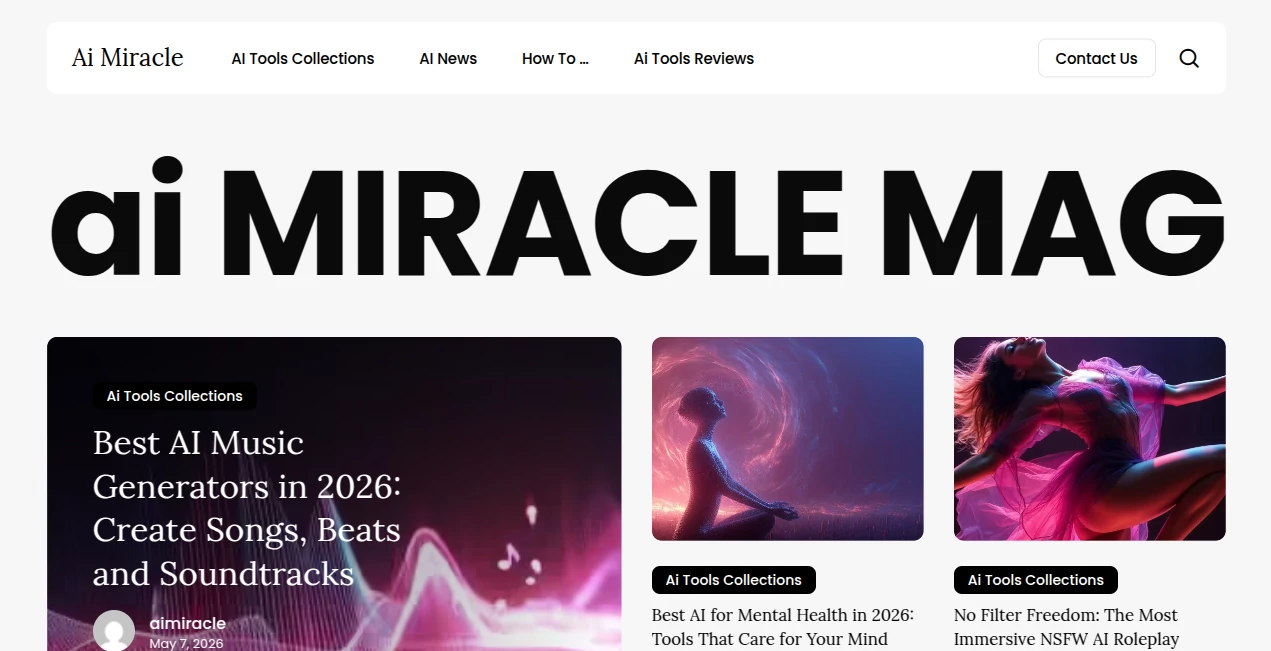 Screenshot of AIMiracle MAG – An AI tool in the ,AI Newsletter ,AI Research Tool ,Large Language Models (LLMs) ,AI Tools Directory  category, showcasing its interface and key features.