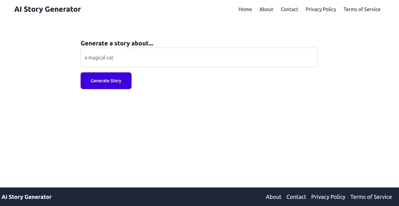 Screenshot of AI Story Generator – An AI tool in the ,AI Creative Writing ,AI Novel ,AI Script Writing ,AI Story Writing  category, showcasing its interface and key features.