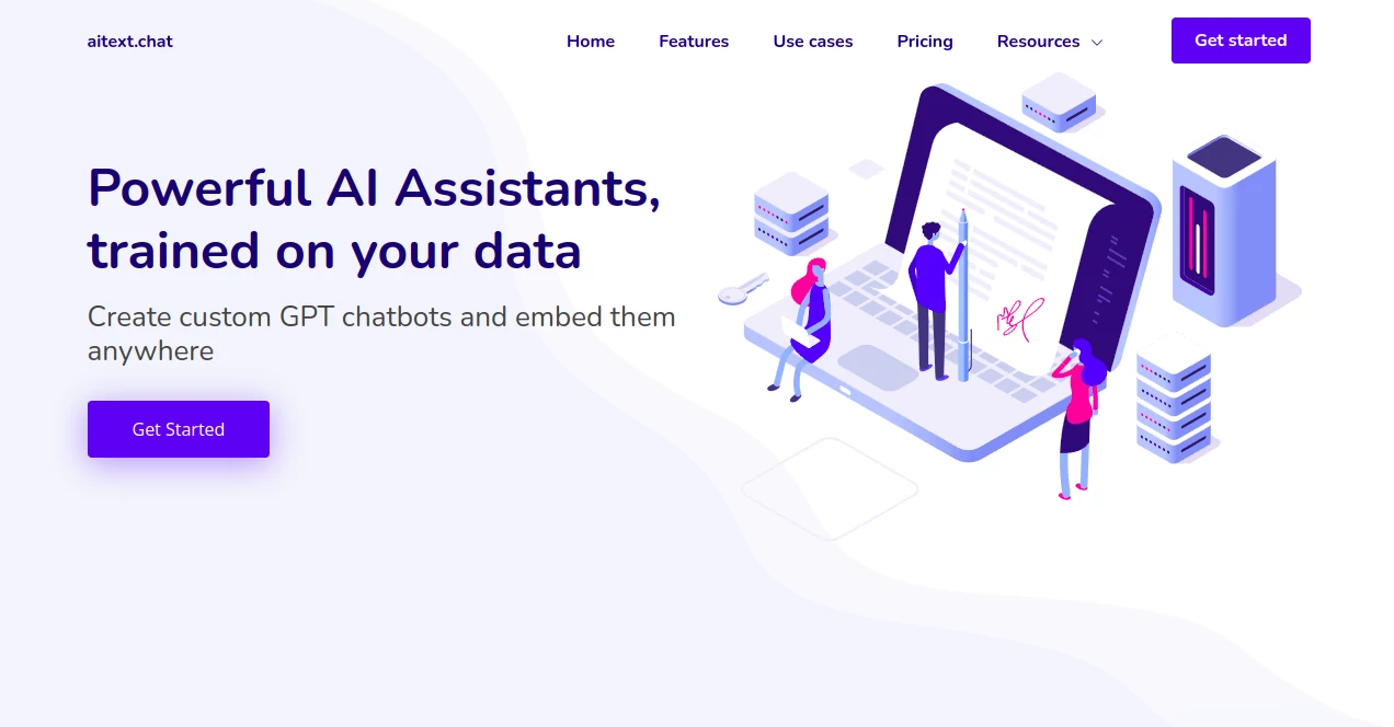 Screenshot of aitext.chat – An AI tool in the ,AI Documents Assistant ,AI Chatbot ,AI Analytics Assistant ,AI Knowledge Base  category, showcasing its interface and key features.