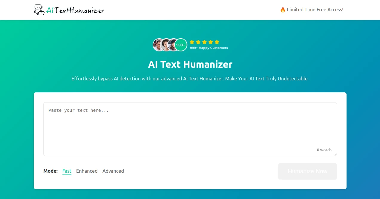 Screenshot of AI Text Humanizer – An AI tool in the ,AI Content Generator ,AI Summarizer ,AI Education Assistant ,AI Writing Assistants  category, showcasing its interface and key features.