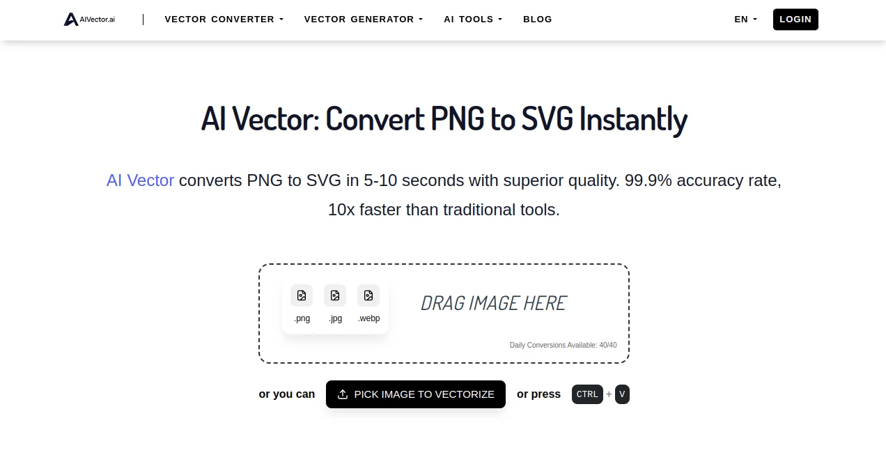 Screenshot of AI Vector – An AI tool in the ,AI Photo & Image Generator ,AI Design Assistant ,Photo & Image Editor ,AI Graphic Design  category, showcasing its interface and key features.