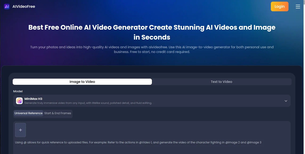 Screenshot of AI Video Free – An AI tool in the ,AI Photo & Image Generator ,AI Video Generator ,AI Photo Enhancer ,AI Video Enhancer ,Video  category, showcasing its interface and key features.