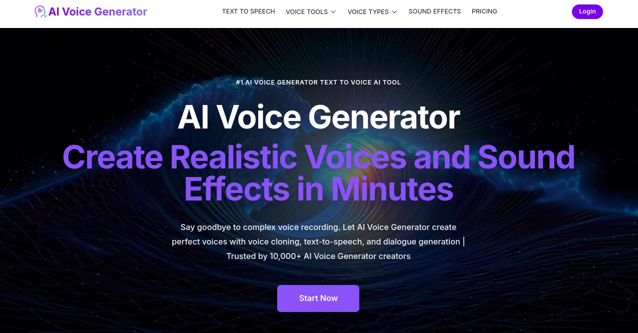 Screenshot of AI Voice Generator – An AI tool in the ,AI Speech to Text ,AI Speech Synthesis ,AI Voice Assistants ,AI Productivity Tools  category, showcasing its interface and key features.