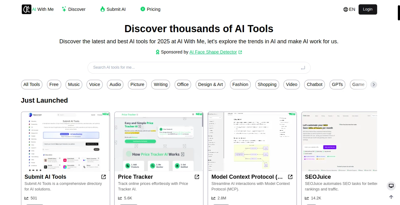 Screenshot of AI With Me – An AI tool in the ,AI Tools Directory  category, showcasing its interface and key features.