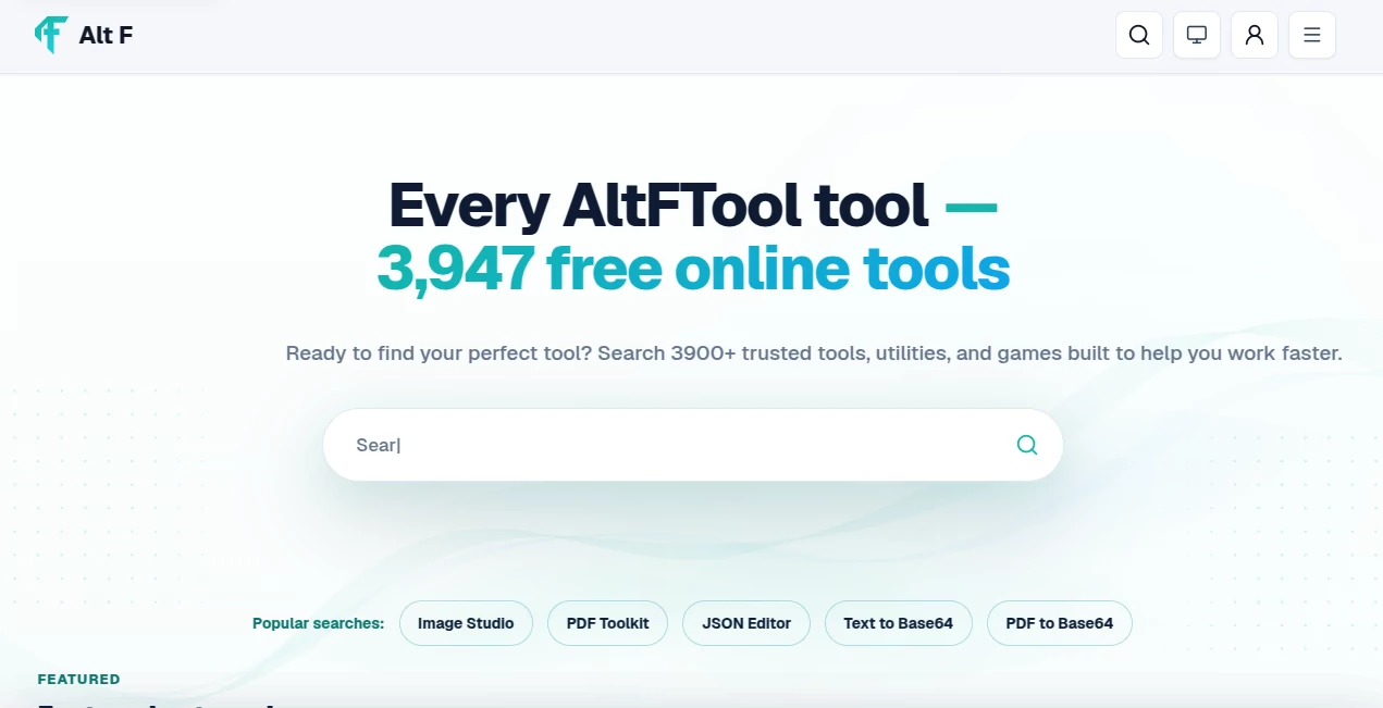 Screenshot of AltFTool – An AI tool in the ,AI Productivity Tools ,AI Developer Tools  category, showcasing its interface and key features.