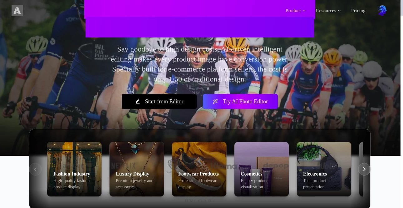 Screenshot of Aluo AI – An AI tool in the ,AI Background Remover ,Photo & Image Editor ,AI Photo & Image Generator ,AI Product Description Generator  category, showcasing its interface and key features.