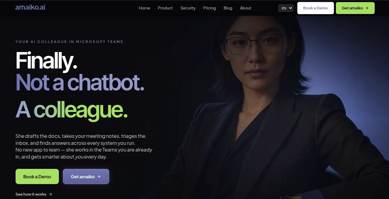 Screenshot of amaiko – An AI tool in the ,AI Knowledge Management ,AI Productivity Tools ,AI Team Collaboration ,AI Documents Assistant  category, showcasing its interface and key features.