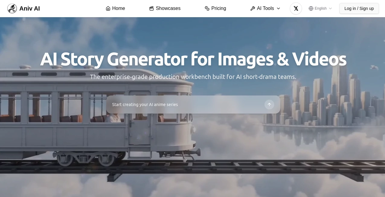 Screenshot of Aniv AI – An AI tool in the ,AI Anime & Cartoon Generator ,AI Image to Video ,AI Text to Video ,AI Video Generator  category, showcasing its interface and key features.