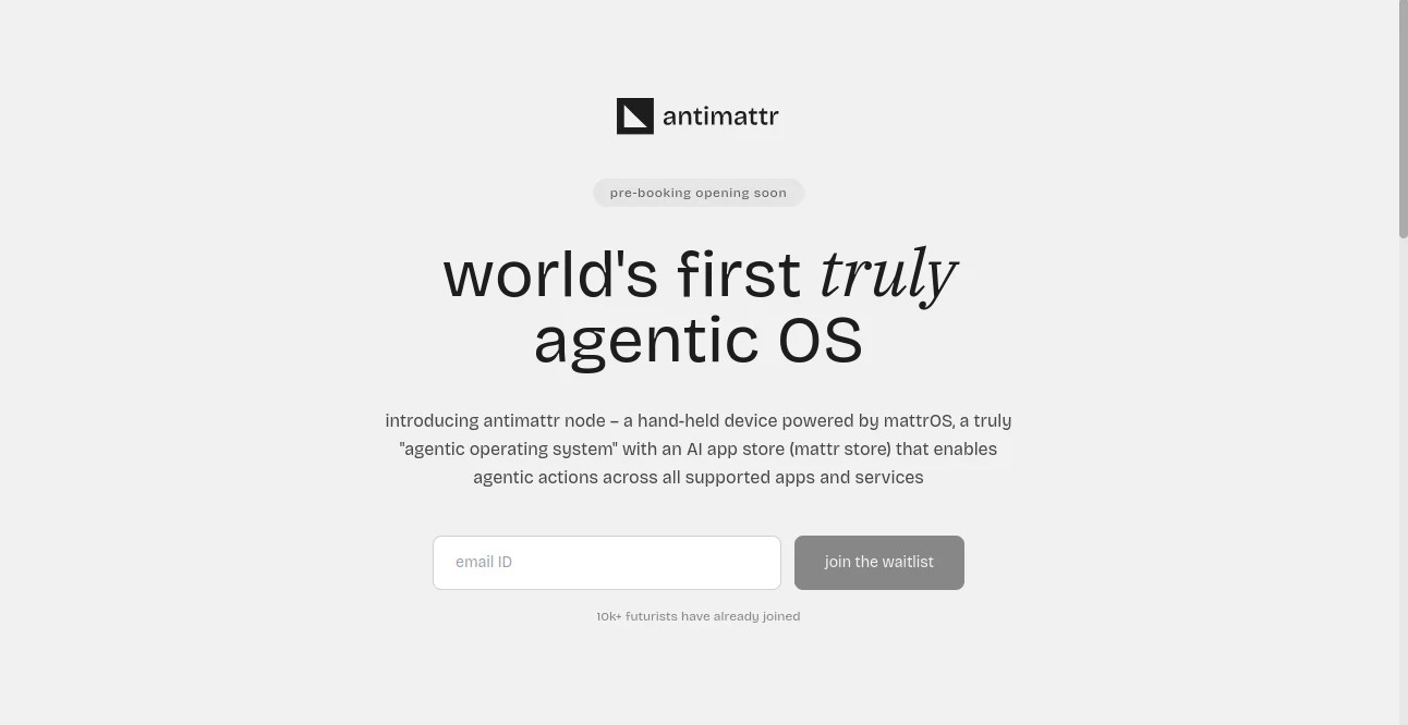 Screenshot of Antimattr – An AI tool in the ,AI App Builder ,AI No-Code & Low-Code ,AI Developer Tools  category, showcasing its interface and key features.