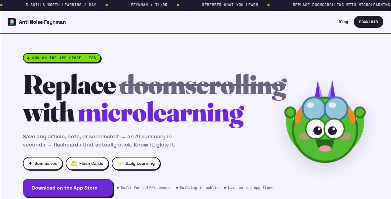 Screenshot of Anti Noise Feynman: AI Study – An AI tool in the ,AI Knowledge Management ,AI Quizzes ,AI Education Assistant ,AI Notes Assistant  category, showcasing its interface and key features.