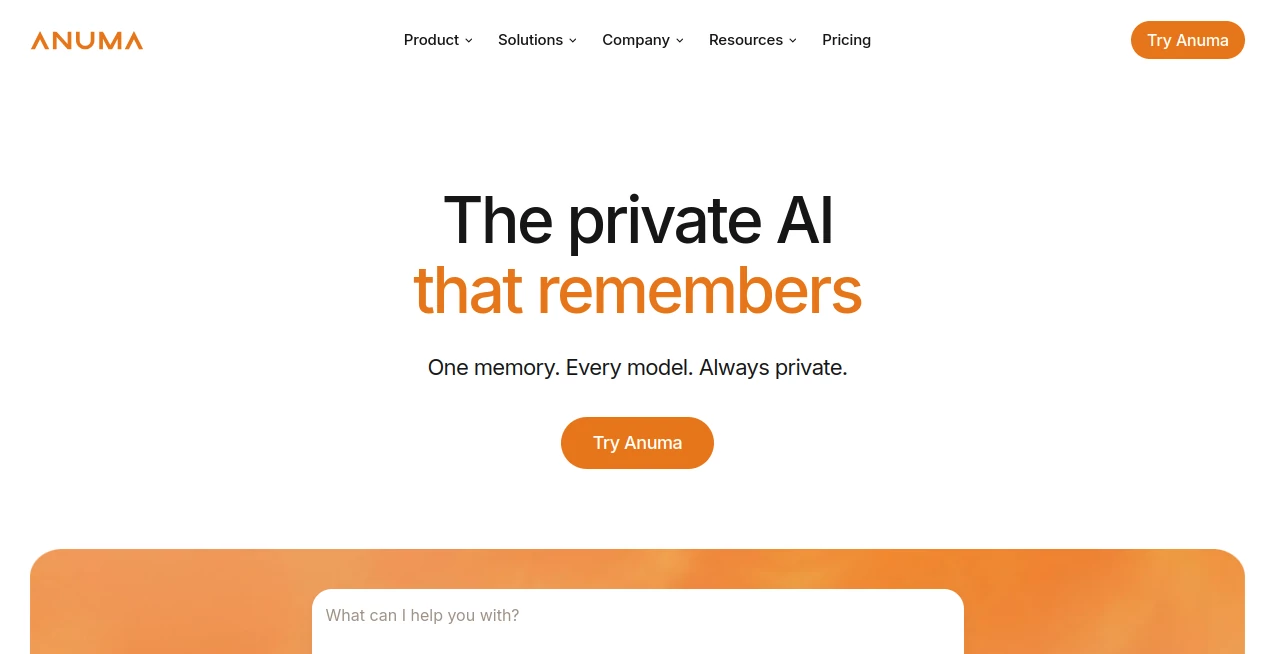 Screenshot of Anuma – An AI tool in the ,AI Chatbot ,AI Productivity Tools ,AI Notes Assistant ,Other  category, showcasing its interface and key features.