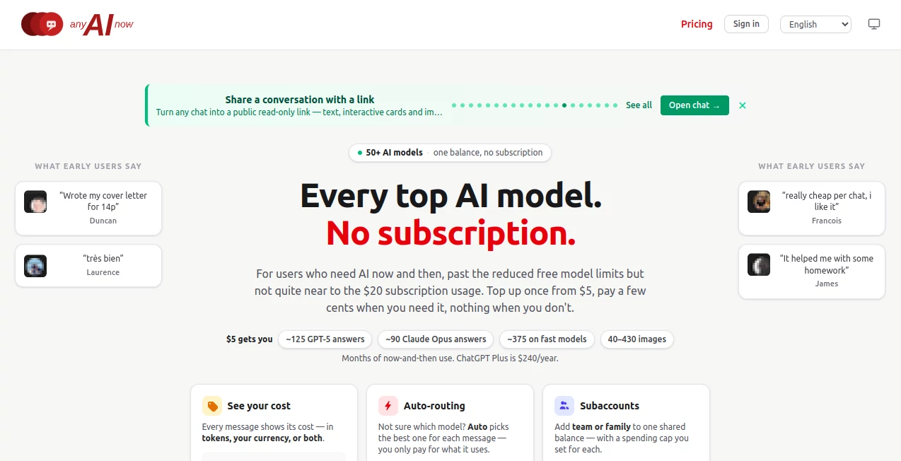 Screenshot of Anya AI – An AI tool in the ,AI Writing Assistants ,AI Content Generator ,AI Chatbot ,AI Productivity Tools  category, showcasing its interface and key features.