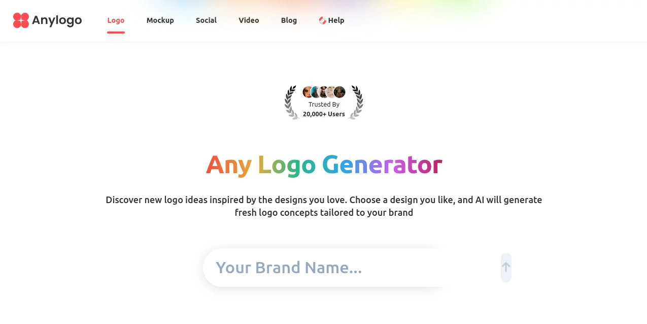 Screenshot of AnyLogo – An AI tool in the ,AI Logo Generator ,AI Design Generator ,AI Graphic Design ,AI Design Assistant  category, showcasing its interface and key features.
