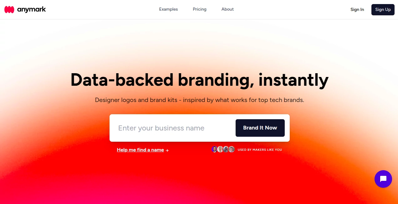 Screenshot of Anymark – An AI tool in the ,AI Logo Generator ,AI Design Generator ,AI Graphic Design  category, showcasing its interface and key features.