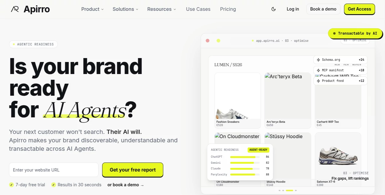 Screenshot of Apirro – An AI tool in the ,AI SEO Assistant ,AI E-commerce Assistant ,AI Analytics Assistant ,AI Developer Tools  category, showcasing its interface and key features.