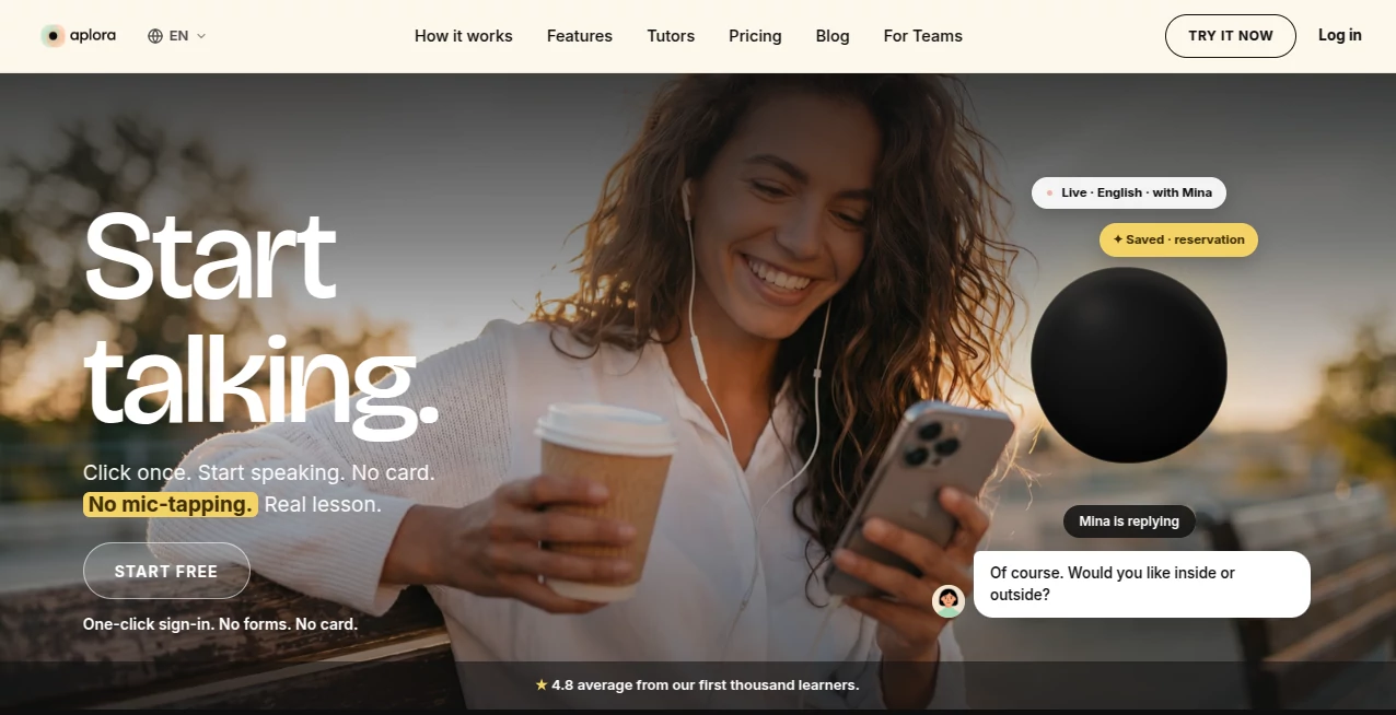 Screenshot of Aplora – An AI tool in the ,AI Speech to Text ,AI Education Assistant ,AI Speech Recognition ,AI Voice Assistants ,Education  category, showcasing its interface and key features.