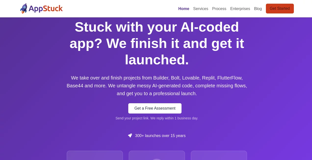 Screenshot of AppStuck – An AI tool in the ,AI Content Generator ,AI Productivity Tools ,AI Copywriting ,AI Writing Assistants  category, showcasing its interface and key features.