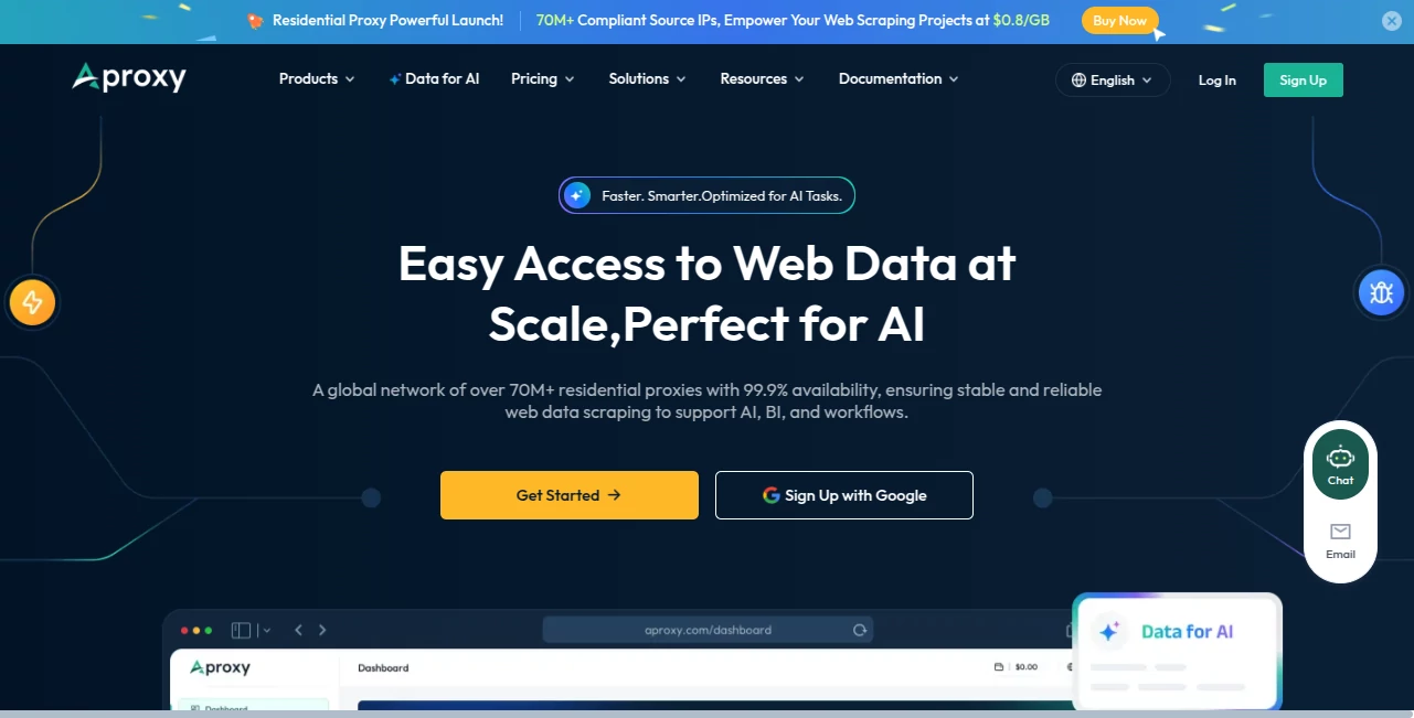 Screenshot of Aproxy – An AI tool in the ,AI Developer Tools ,AI Web Scraping ,AI Research Tool  category, showcasing its interface and key features.