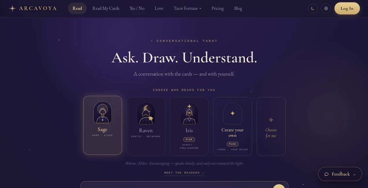 Screenshot of Free AI Tarot Reading Online – An AI tool in the ,AI Life Assistant ,Life Assistant  category, showcasing its interface and key features.
